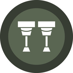 Sticker - Crutches Glyph Circle Icon