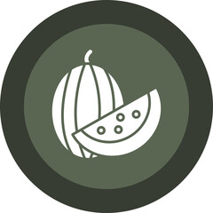 Wall Mural - Watermelon Glyph Circle Icon