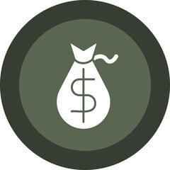 Poster - Money Bag Glyph Circle Icon