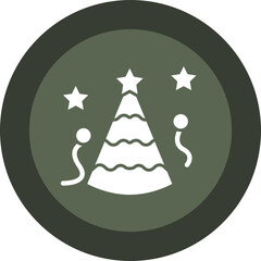 Sticker - Party Hat Glyph Circle Icon