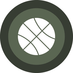 Wall Mural - Basketball Glyph Circle Icon