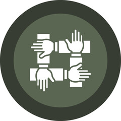 Sticker - Teamwork Glyph Circle Icon