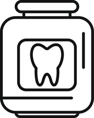 Poster - Dentist jar with tooth sign showing oral hygiene and health for dental care concept