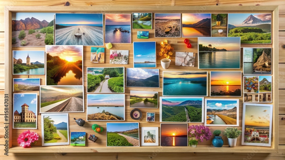 Vision board filled with inspiring images, quotes, and goals ...