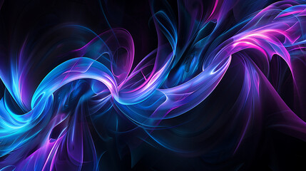 Wall Mural - Vibrant Neon Flow: Abstract Energy Waves