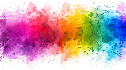 Wall Mural - Rainbow Symphony: Vibrant Watercolor Explosion