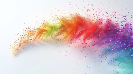 A white background displays a vibrant rainbow