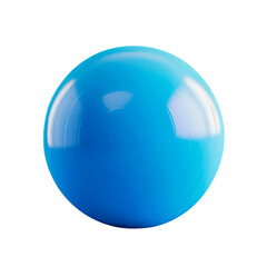 Blue fitness ball. Isolated on transparent background.