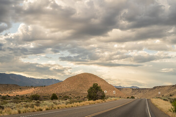 Wall Mural - Travel Drive on Road Clouded Sky