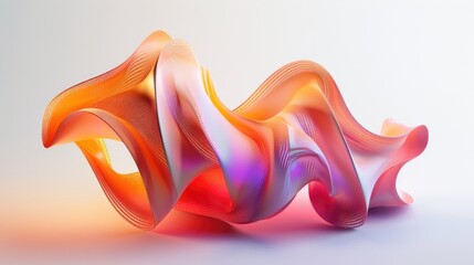 A vibrant abstract shape on a clean white background