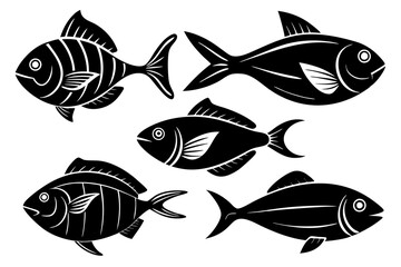 Poster - set of fish vector