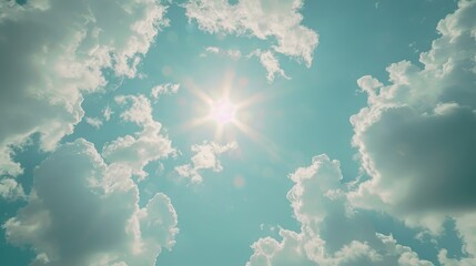Wall Mural - A sunny day with a cloudy sky, perfect for outdoor activities or photography