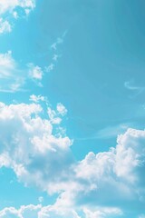 Canvas Print - A plane soaring through a beautiful blue cloudy sky