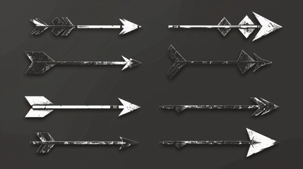 A bunch of arrows pointing in various directions, ideal for use in presentations or as a visual representation of multiple options