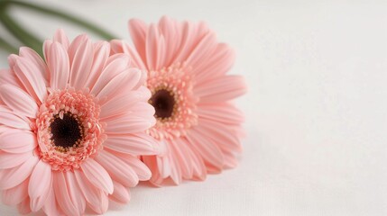 Sticker - Pink Gerbera Daisies in Elegant Display Against Soft Background