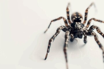 Realistic Web Spider with Solid Background