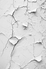 Canvas Print - A close-up shot of a cracked black and white wall, with cracks and fissures evident