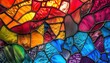 © Artur - Colorful stained glass window with abstract patterns illuminated by sunlight