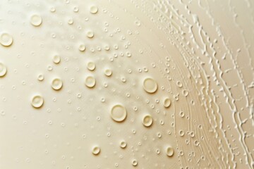 Poster - A detailed shot of water droplets on a surface, highlighting their texture and shape