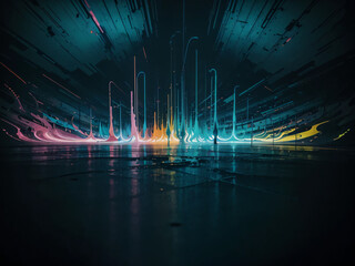 Wall Mural - abstract background with glowing lines