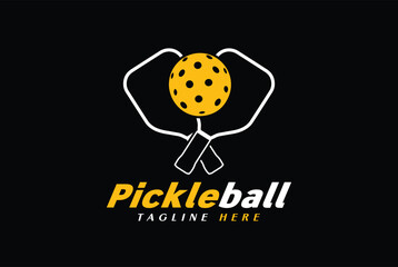 Wall Mural - pickleball logo vector graphic for any business especially for sport team, club, community.