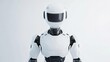 © K-MookPan - White humanoid robot with a futuristic design and a visor on its head.