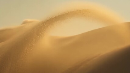 Wall Mural - A mesmerizing closeup of sand particles whipping through the air like a sandy storm engulfing everything in its path during a desert sandstorm.