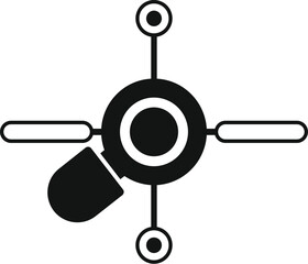 Wall Mural - black and white icon of data analysis with magnifying glass analyzing data points