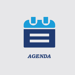 Poster - Black line icon for agenda