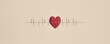 © kinara art design - A red heart symbol above an electrocardiogram line, representing love and health.