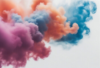 Wall Mural - colorful smoke isolate on white background image ai midjourney generated