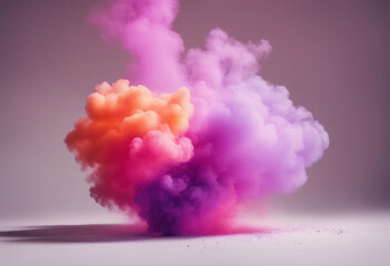 Wall Mural - pink purple and orange smoke bombs colorful isolate on white background image ai midjourney generate