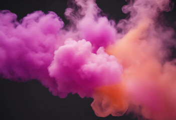 Wall Mural - pink purple and orange smoke bombs colorful isolate on white background image ai midjourney generate