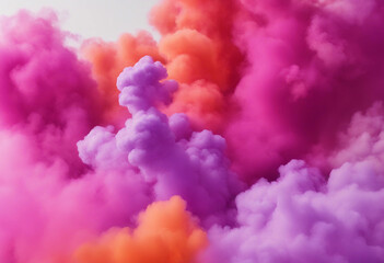 Wall Mural - pink purple and orange smoke bombs colorful isolate on white background image ai midjourney generate