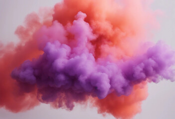 Wall Mural - pink purple and orange smoke bombs colorful isolate on white background image ai midjourney generate