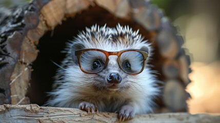 Sticker - Hedgehog Wearing Glasses