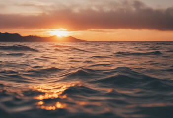 Wall Mural - Sunset over the sea isolated on white and transparent background