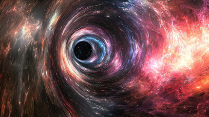 Wall Mural - travel through a wormhole - time and space journey, interstellar passage, cosmic tunnel effect, futu