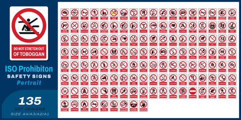 135 set iso prohibition safety signs v44 size a4/a3/a2/a1	