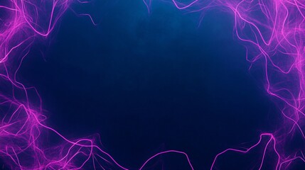 Wall Mural - Abstract dark blue background with pink light streaks forming a frame.