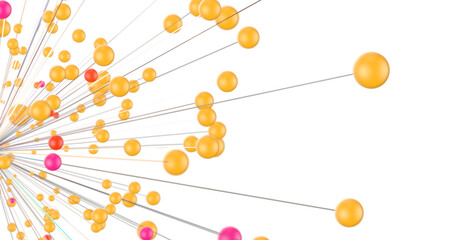 Fototapete - Global network. Blockchain. 3D illustration. Neural networks and artificial intelligence. Abstract