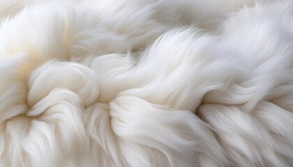 white natural sheep wool background closeup plush cotton light cream texture of fluffy fur warm and 