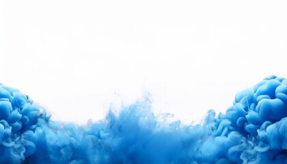 Wall Mural - a blue smoke explosion border isolated on white background