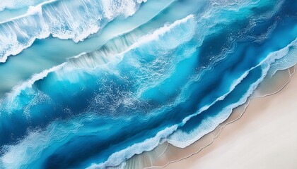 abstract ocean beach paint background creative abstract water blue sea wave painted background wallpaper texture modern art generative ai