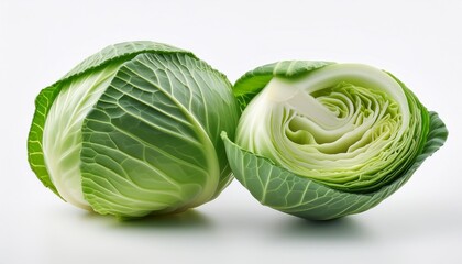 Wall Mural - green cabbage isolated on a white background