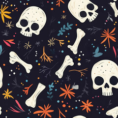 seamless pattern with skulls