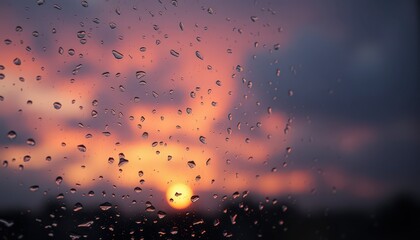 Canvas Print - Sunset Through Rain Drops.