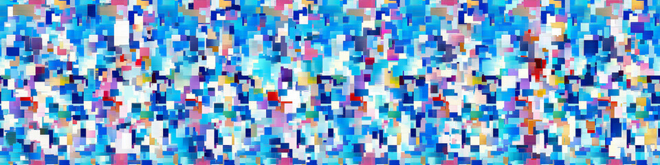 Wall Mural - Seamless pattern. Modern trendy hi-tech geometric abstract background. High quality ultra wide art, header, social media post, graphic element, banner, print, texture, wallpaper. Generative Ai content