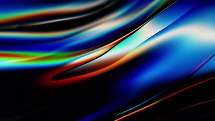 Wall Mural - abstract animation, iridescent background design, 4k looping video, 3d render
