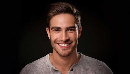 Wall Mural - Smiling Young Man with Stylish Hair